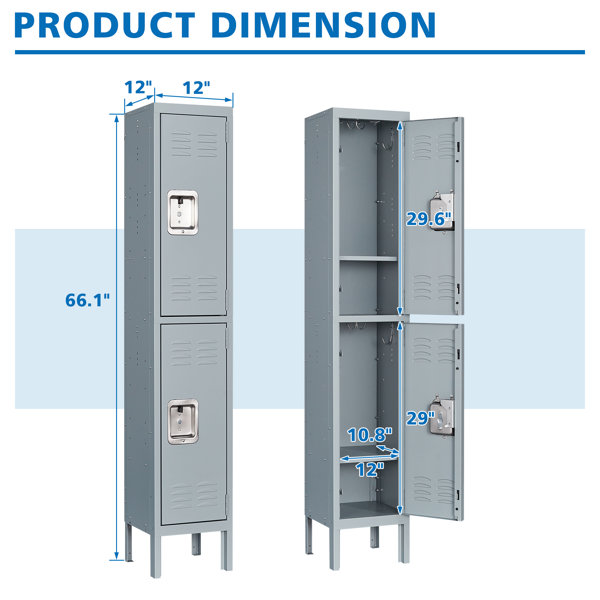 Steelcube Metal 2 - Tier 12.01'' Gym & Locker Room Locker with